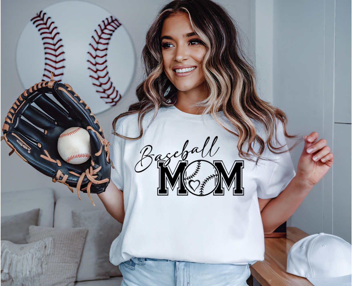 Baseball Mom graphic top