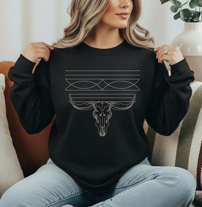 Boot Stitch skull graphic top